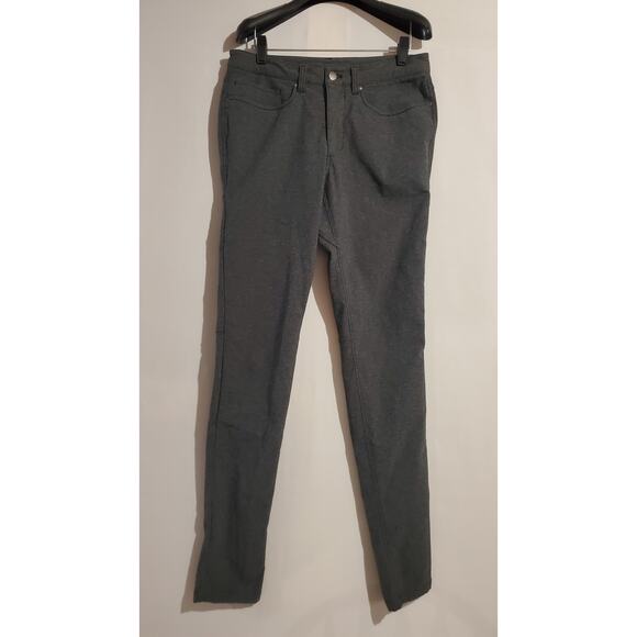 Lululemon ABC Skinny 34" Tech Canvas Pant Mens 30 Gray Commute Travel Casual - Picture 1 of 15